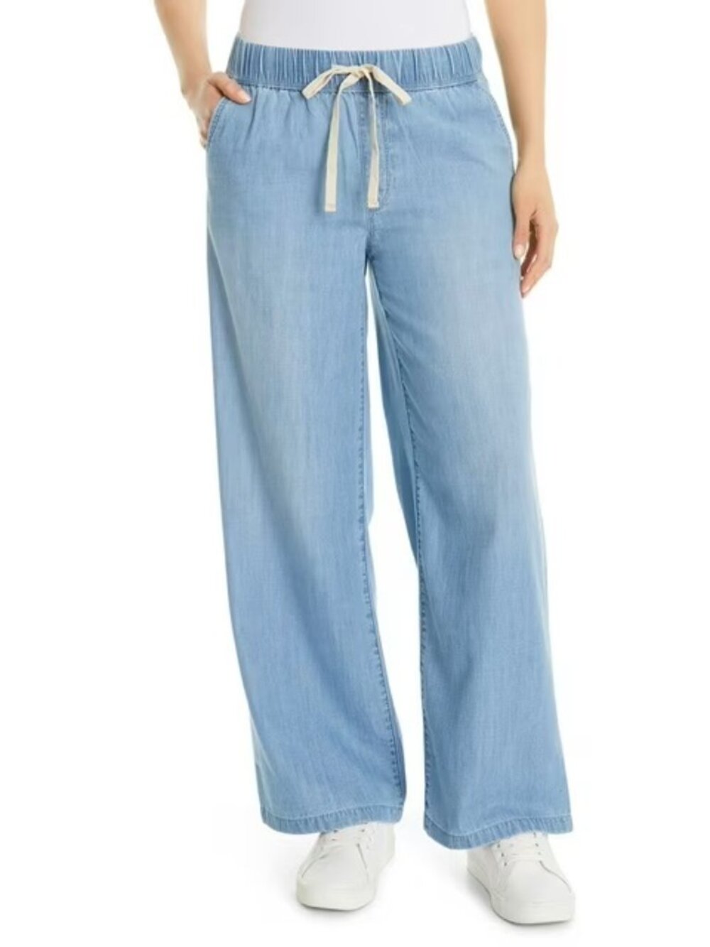 NINE WEST Wide Leg Lightweight Denim Drawstring Waist Jeans - XXL - NEW NWT